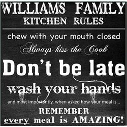 Family Kitchen Rules Canvas