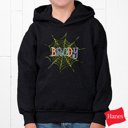 Boy's Personalized Halloween Spider Web Sweatshirt