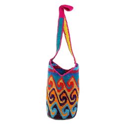Multicolored Waves Cotton Bucket Bag