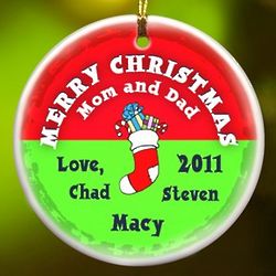 Personalized Merry Christmas Stocking Ornament