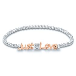 Just Love Diamond Bracelet in Sterling Silver and Rose Gold