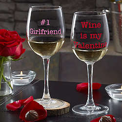 Personalized Valentine's Day White Wine Glass