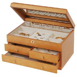 Jene Florentine Maple Finish Jewelry Box