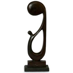 Father and Son Ebony Sculpture
