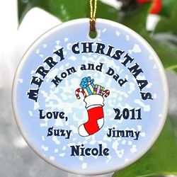 Personalized Stocking Snow Ornament