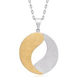 Yellow Gold Vermeil and Sterling Silver Yin Yang Necklace