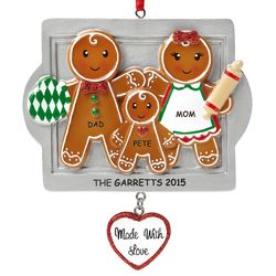 Personalized Made with Love Gingerbread Cookie Family Ornament