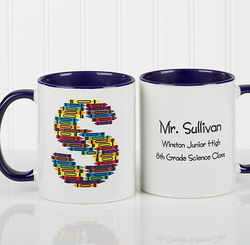 Teacher's Personalized Crayon Letter Coffee Mug