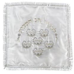 Terylene Silver Embroidered Matzah Cover