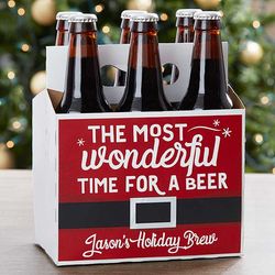 The Most Wonderful Time for a Beer Personalized Bottle Carrier