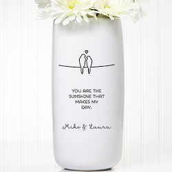 Personalized Romantic Lovebirds Vase