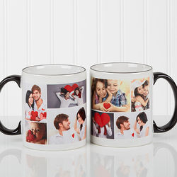 Photo Collage Personalized Coffee Mug with Black Handle