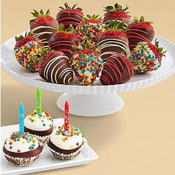 Birthday Brownie Pops and Birthday Strawberries