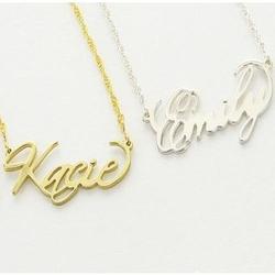 Personalized Gold-Tone Filigree Name Necklace