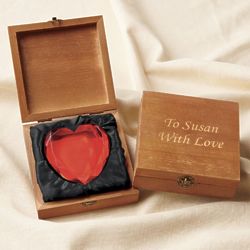 Personalized Trinket Box with Glass Heart
