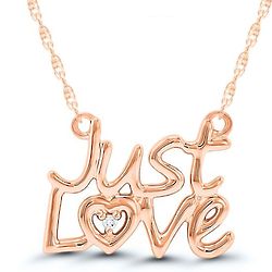 Just Love Diamond Necklace in 10 Karat Rose Gold