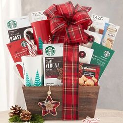 Starbucks Coffee And Tazo Tea Winter Gift Basket