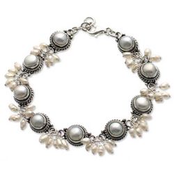 Moons and Shooting Stars Pearl Charm Bracelet