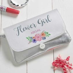 Bridal Party Personalized Wristlet with Floral Wreath Design