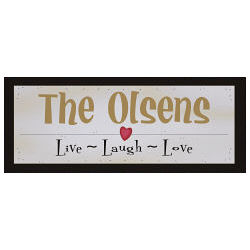 Live Laugh Love Personalized Wall Canvas