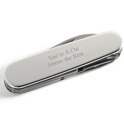 Engravable Silver Pocket Knife