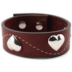 Heart Stud Leather Bracelet