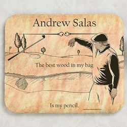 Vintage Golfer Personalized Mouse Pad