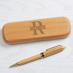 Namely Yours Personalized Alderwood Pen and Case