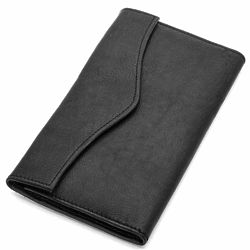 Genuine Leather Snap Closure Checkbook Wallet