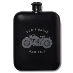 Moto 6 Ounce Black Flask