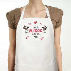 Look Whooo Loves Me Personalized Apron