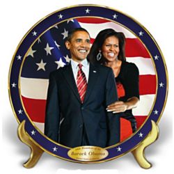 An Historic Change Barack and Michelle Obama Plate