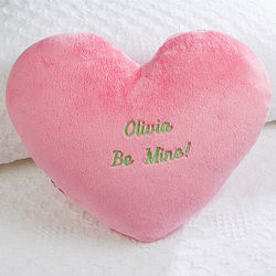 Personalized Romantic Plush Pink Heart Pillow