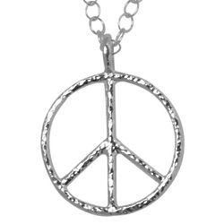 Recycled Silver Collection Peace Sign Necklace