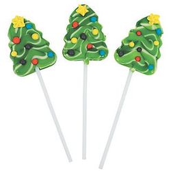 12 Christmas Tree Swirl Lollipops