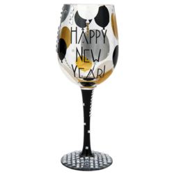 Blinging New Year Wine Glass