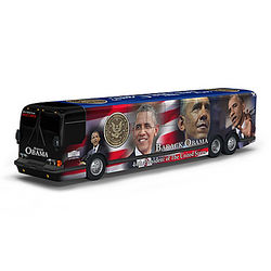 Barack Obama Hand-Painted Presidential Tour Bus Sculpture