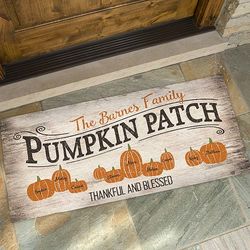 Pumpkin Patch 24" x 48" Personalized Doormat