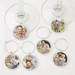 Personalized Photo Wine Charm Set