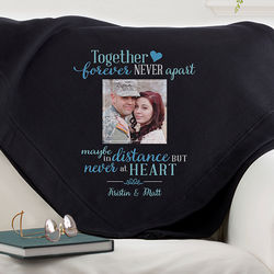 Personalized Military Together Forever Sweatshirt Blanket