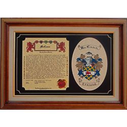 Personalized and Handcrafted Family History & Coat of Arms Print