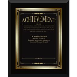 Achievement Award Personalized Ebony Plaque