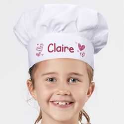 Personalized Pink Hearts Youth Chef Hat