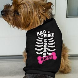 Personalized Bad to the Bone Black Dog T-Shirt