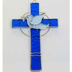 Stained Glass Cross with Dove