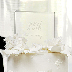 25th Wedding Anniversary Acrylic Cake Topper