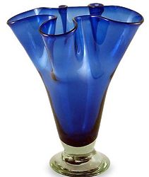 Cobalt Patch Glass Vase