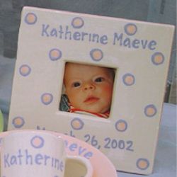 Baby's Handpainted Ceramic Picture Frame