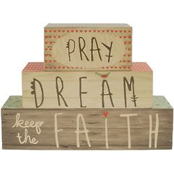 Pray Dream Faith Message Blocks