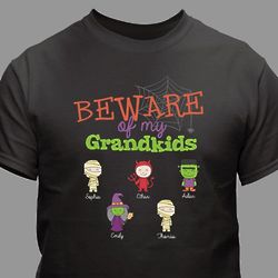 Personalized Beware of My Grandkids T-Shirt